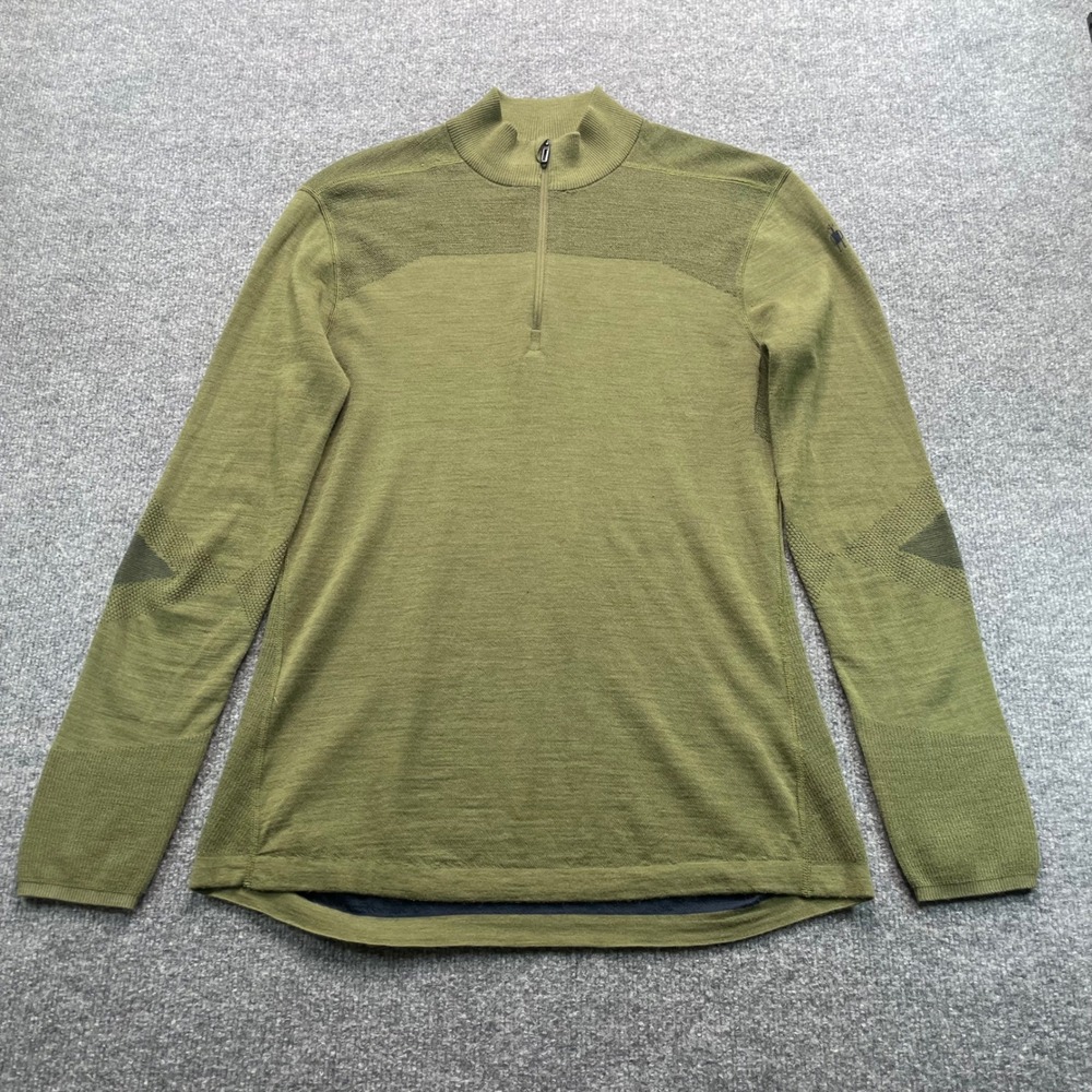 Smartwool Intraknit Merino 200 Quarter Zip Men Large Olive Green